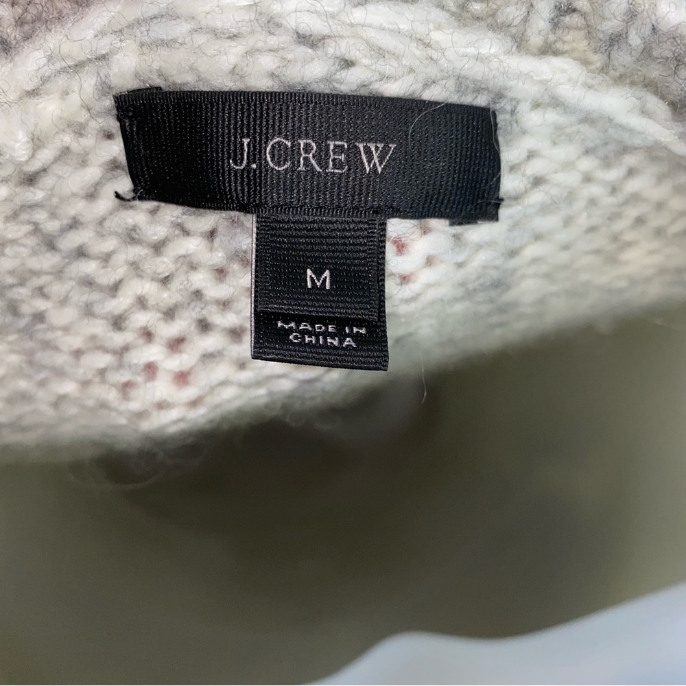 J Crew Wool Mohair Blend Grey And White Striped Sweater Size Medium - Picture 3 of 6